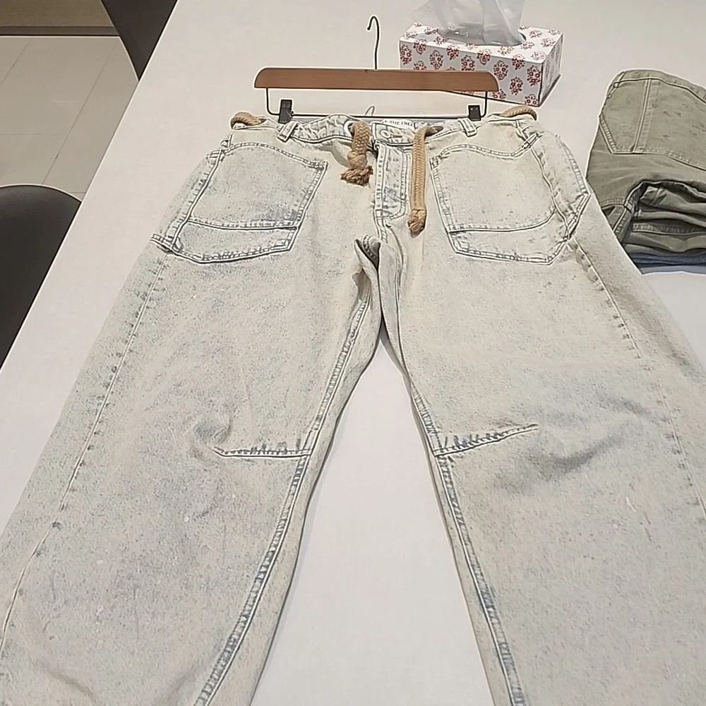 Free People Moxie Jeans with Brown Tie - Picture 7 of 8